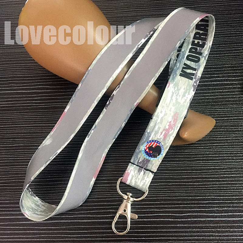 Custom Night Running Polyester Security Reflective Neck Lanyard