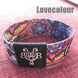 Polyester custom logo printed elastic fancy wrist band