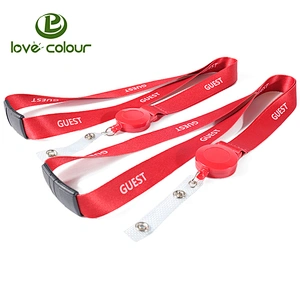 Custom Your Logo Advertising Promotional Polyester Red ID Card Holder Lanyards