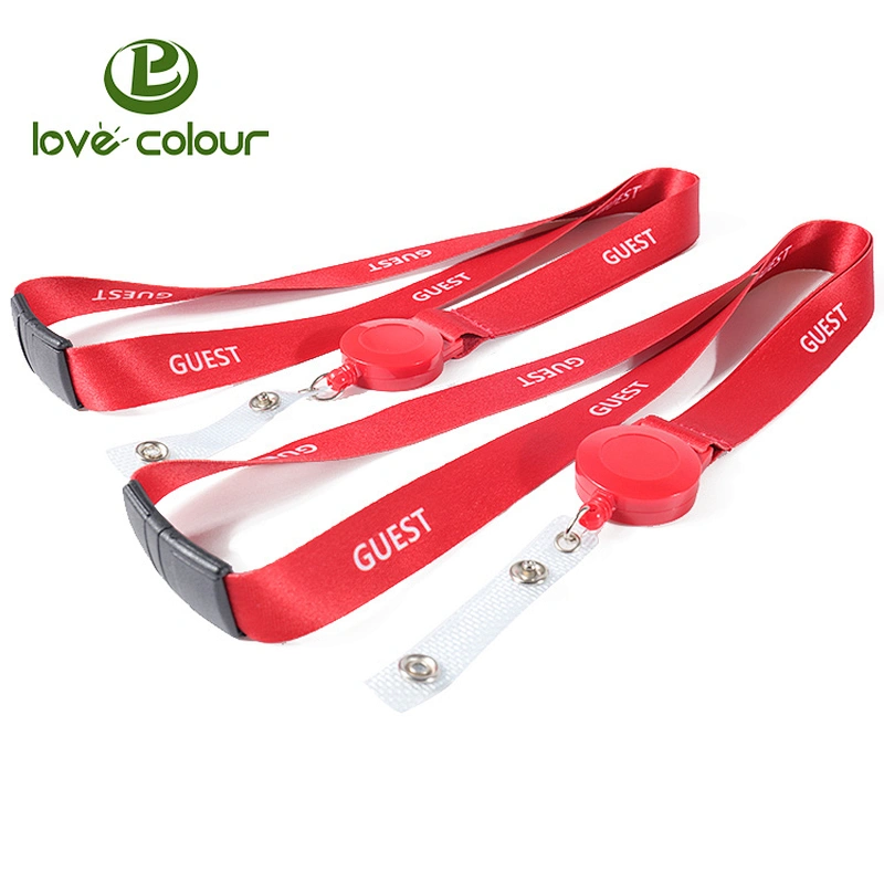 Custom Your Logo Advertising Promotional Polyester Red ID Card Holder Lanyards
