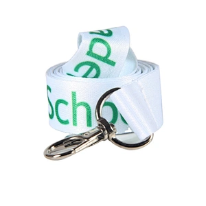 White Fabric Lanyard Teacher Nurse ID Holder Key Chain Neck Strap