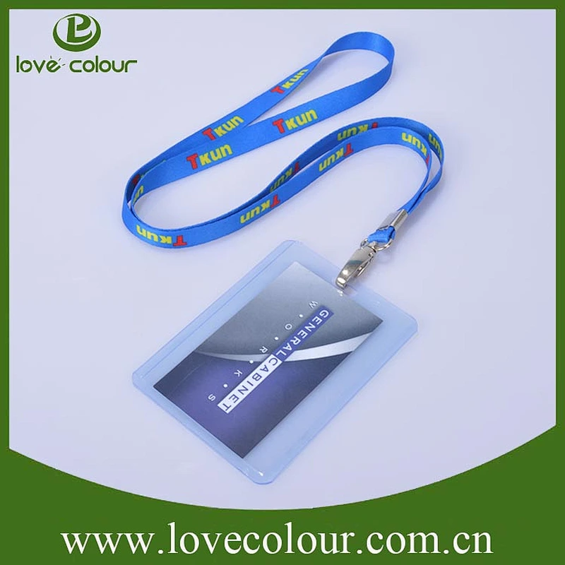PVC horizontal or upright transparent badge holder with lanyards