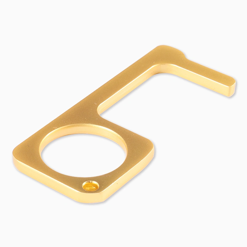 Wholesale Hygiene Hands Free Brass EDC Door Opener Keychain No Touch Zinc Alloy Keychain Tools With Badge Reel