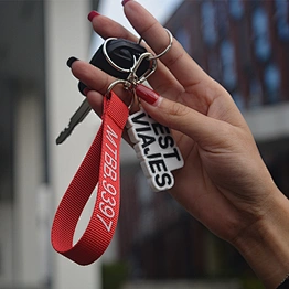 The factory direct sale short nylon keychain lanyard