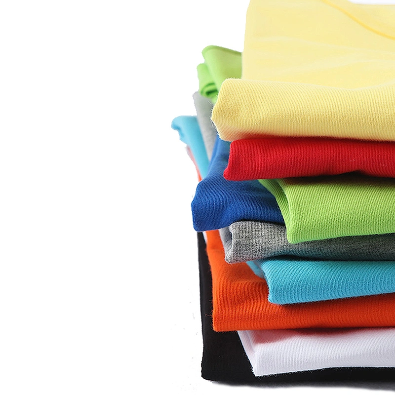 Custom print t shirts 100% cotton 200gsm white red green black blank short sleeve plain tshirt