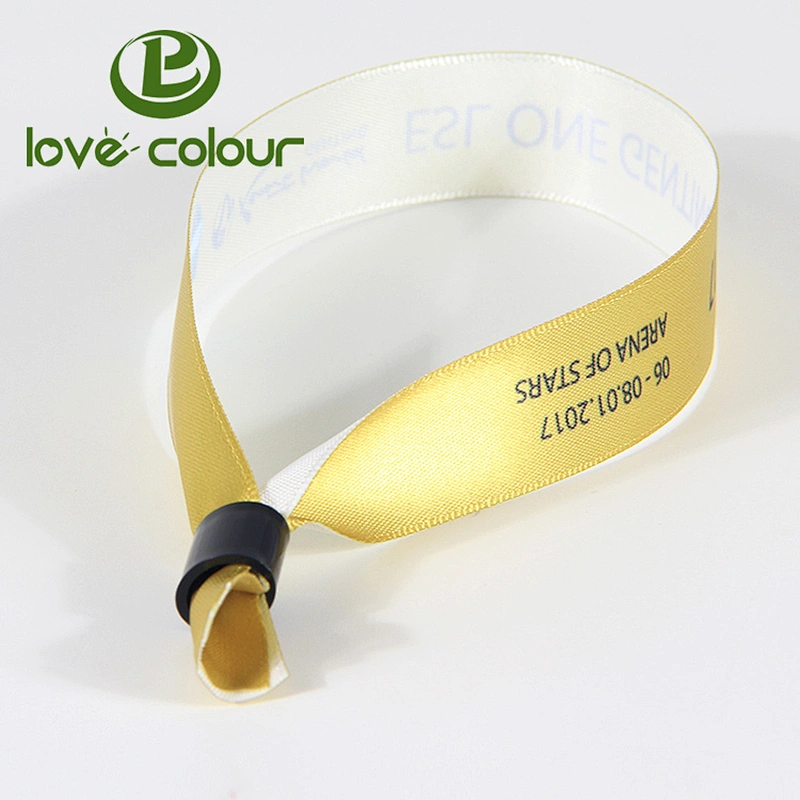 Custom printing cloth satin wristband for music event