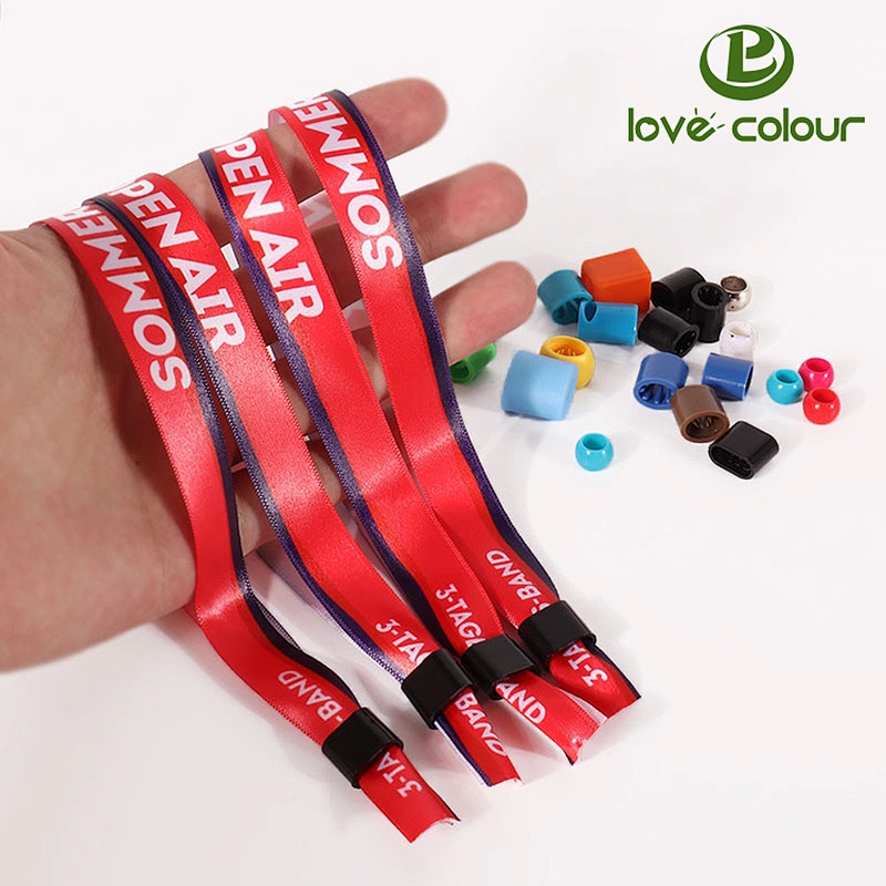 Make your own brand cheap polyester satin custom wristbands