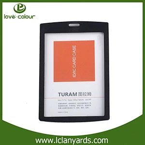Plastic ID card holder vertical custom event name tag holder