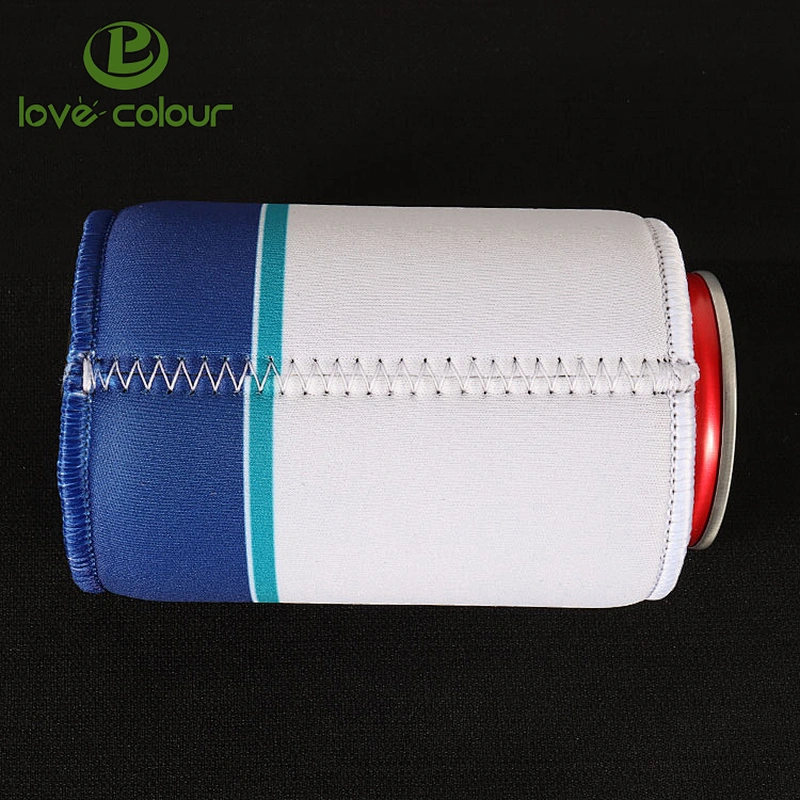 Custom White Neoprene Foldable Bottle Can Cooler Sublimation Sleeves Coolies