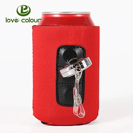 Custom 3mm neoprene material magnetic sport beverage folding can cooler with magnet