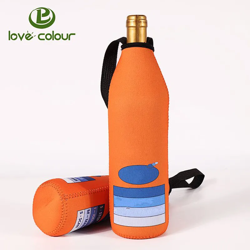 Custom 3mm foam neoprene insulated wine bottle cooler stubby holder