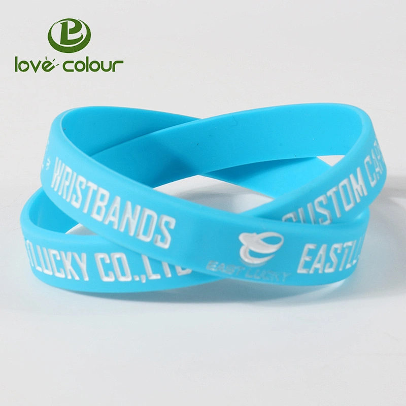 Personalized logo full color filled in silicone bracelet silicon wristband rubber wrist bands
