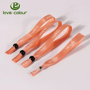 Festival polyester custom satin wristband bracelet for hallowma with plastic clasp