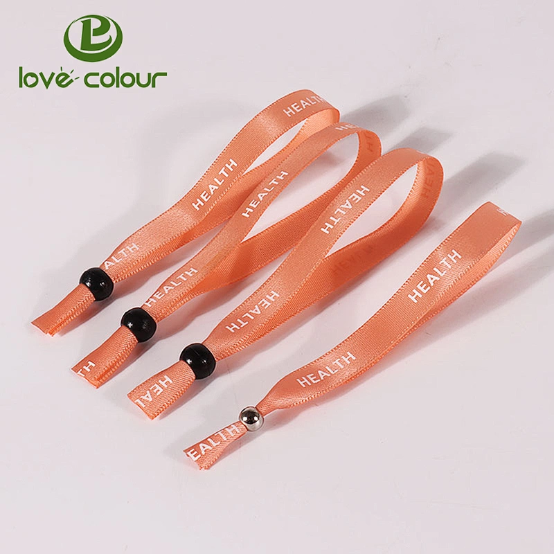 Festival polyester custom satin wristband bracelet for hallowma with plastic clasp