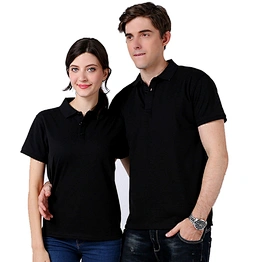 Custom Breathable Women/Men's Good Quality Black Short-Sleeve Polo T Shirt Clothing with Printing