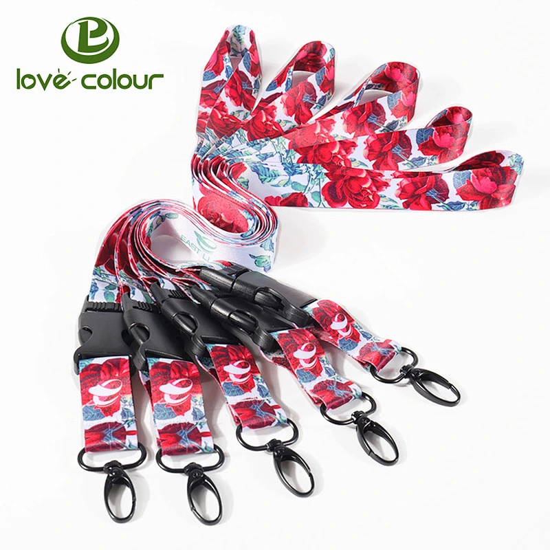 Custom polyester university event id neck ribbon personalised lanyards