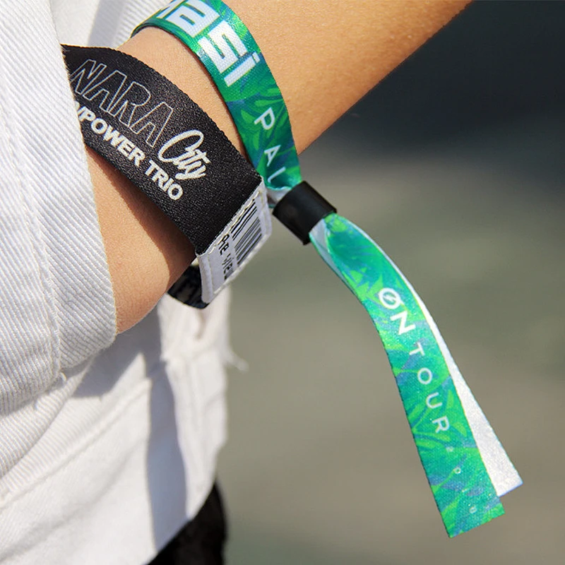 Adjustable plastic clasp cloth logo printing wristband