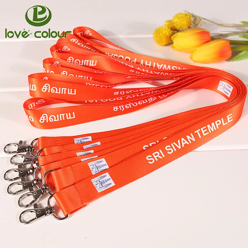 Polyester custom fashionable printed neck lanyards strap no minimum order