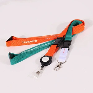 New design Silk Screen polyester lanyard rope with id badge reel