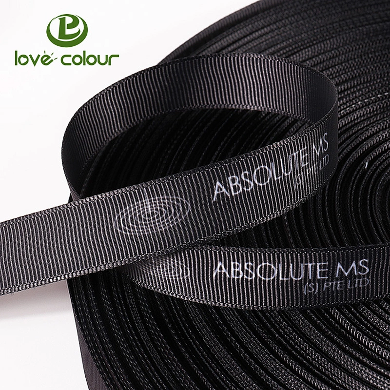 Custom1 inch grosgrain ribbon gold foil printed strap tape