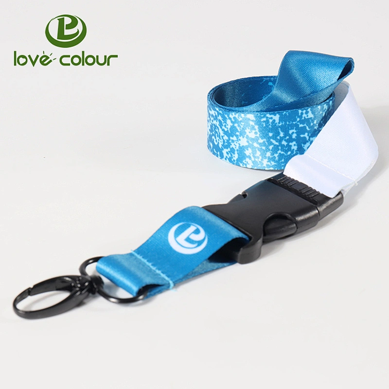 Fashion Blue and White Sublimation Exhibition Neck Lanyard