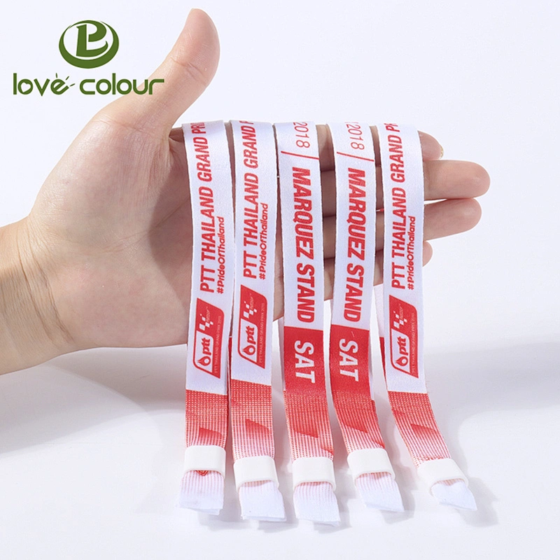 Popular Custom Colorful Printed Textile Wristband with Lock
