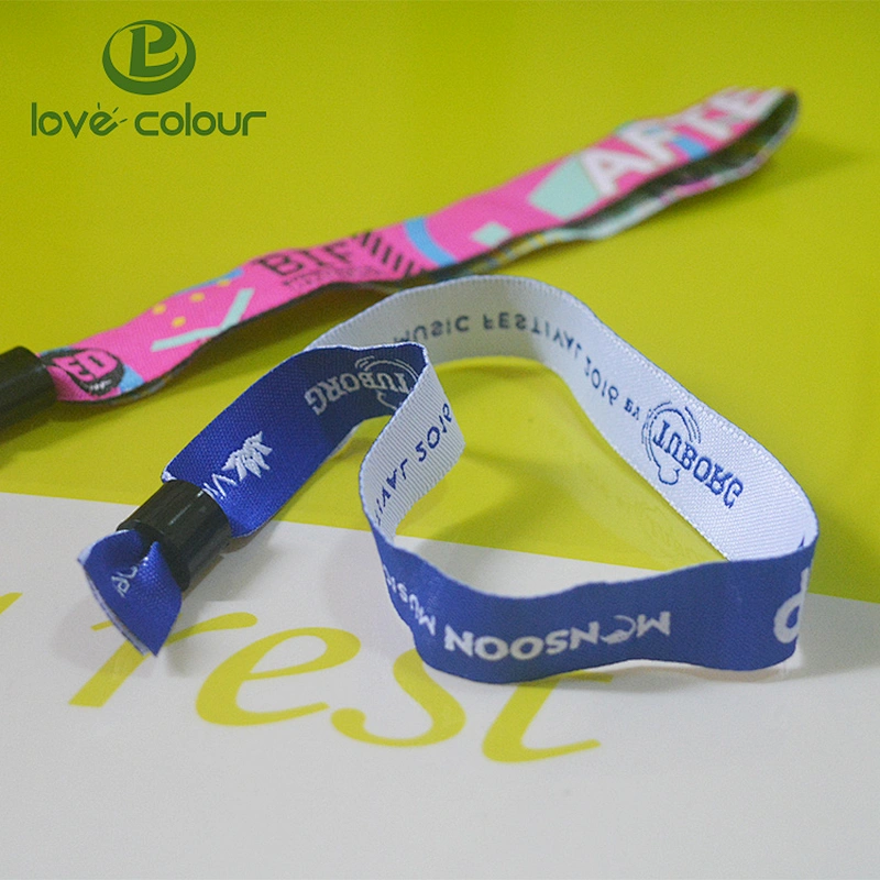 Festival event promotional items woven wristband custom print