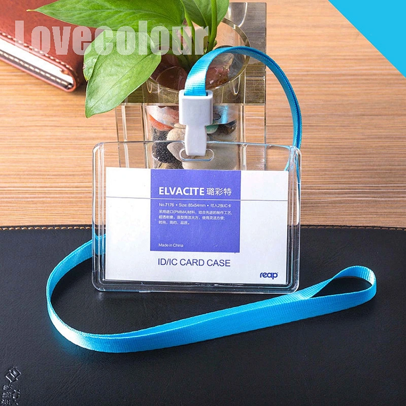Custom hard plastic work id card holder lanyard for event promotion