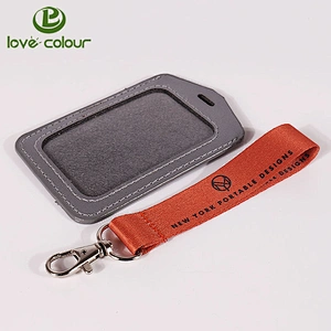 Custom waterproof business pu name punch id badge card holder
