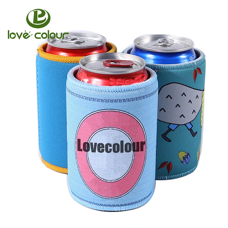 Printing cute cartoon neoprene foam stubby holder can cooler folding stuby cooler