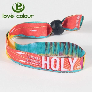 Custom business use polyester vip wristband bracelet for festival