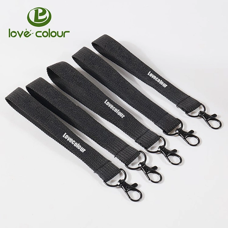 Hot Custom Polyester Wrist Lanyards Strap With Key Chains