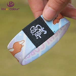 Custom printing polyester elastic wristband for sport event