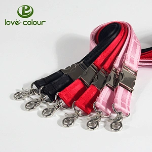 Nylon custom neck lanyard strap with detachable buckle clasp bulldog clasp