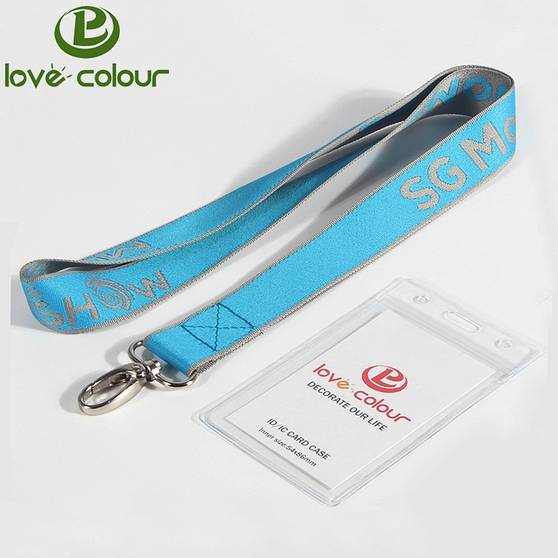 Fashion hard plastic id card holder custom polyester exhibition lanyards