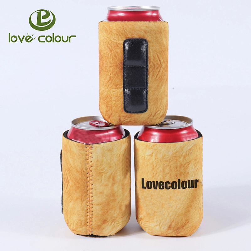 Promotional custom logo print neoprene magnet beer cooler