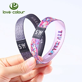 Fashion design polyester concert entrance elastic wristband custom