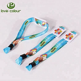 Polyester custom printing fabric rfid wristband with logo
