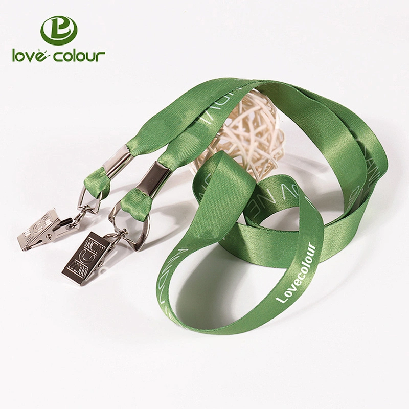 Environment-Friendly Custom Fashion Art Printed Card Holder Lanyard with Double Clips