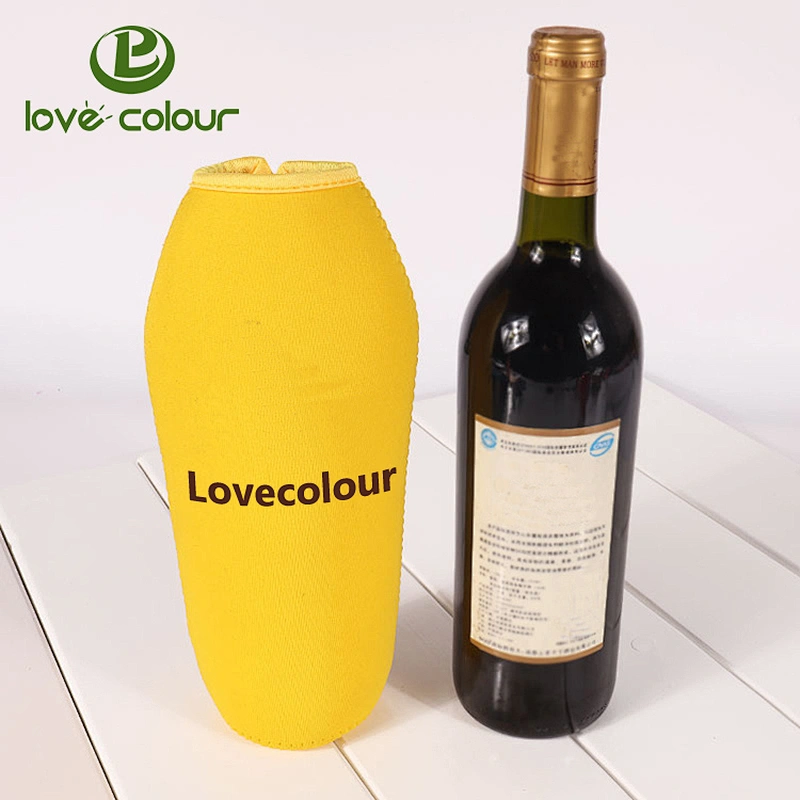 Insulated neoprene wine carrier tote bag / bottle holder cooler bag - perfect for travel
