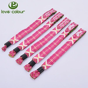 Factory direct custom festival fabric wristbands no minimum order(free sample)