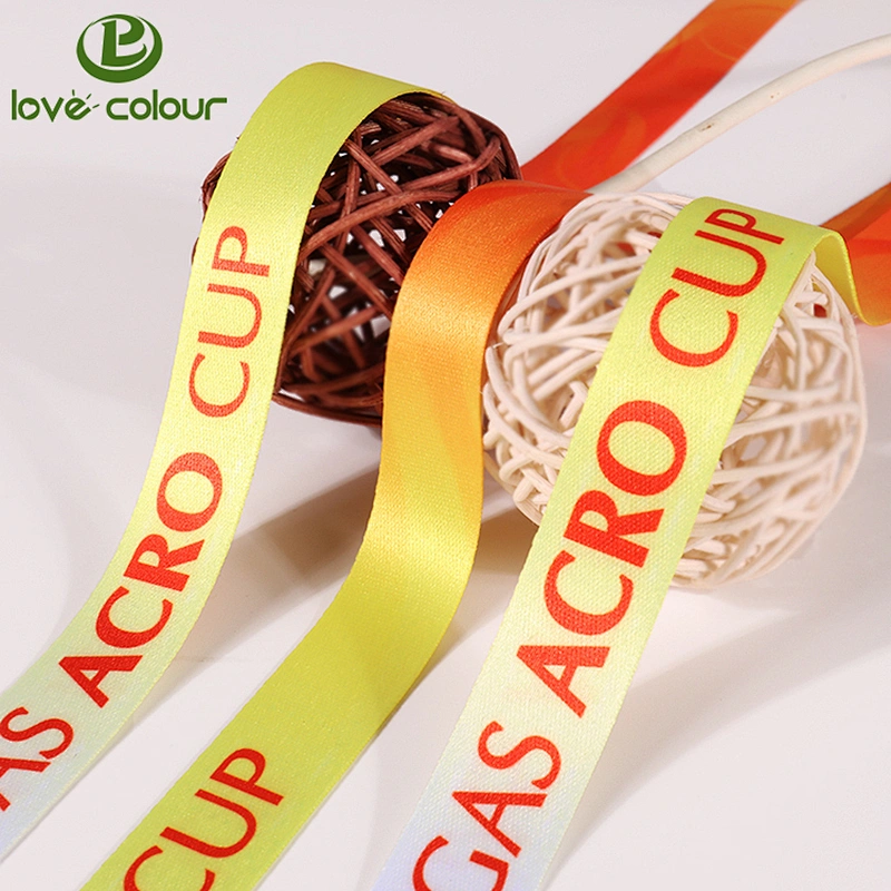 Promotional Custom Fashion Colorful sublimation Double Faced Polyester Ribbon