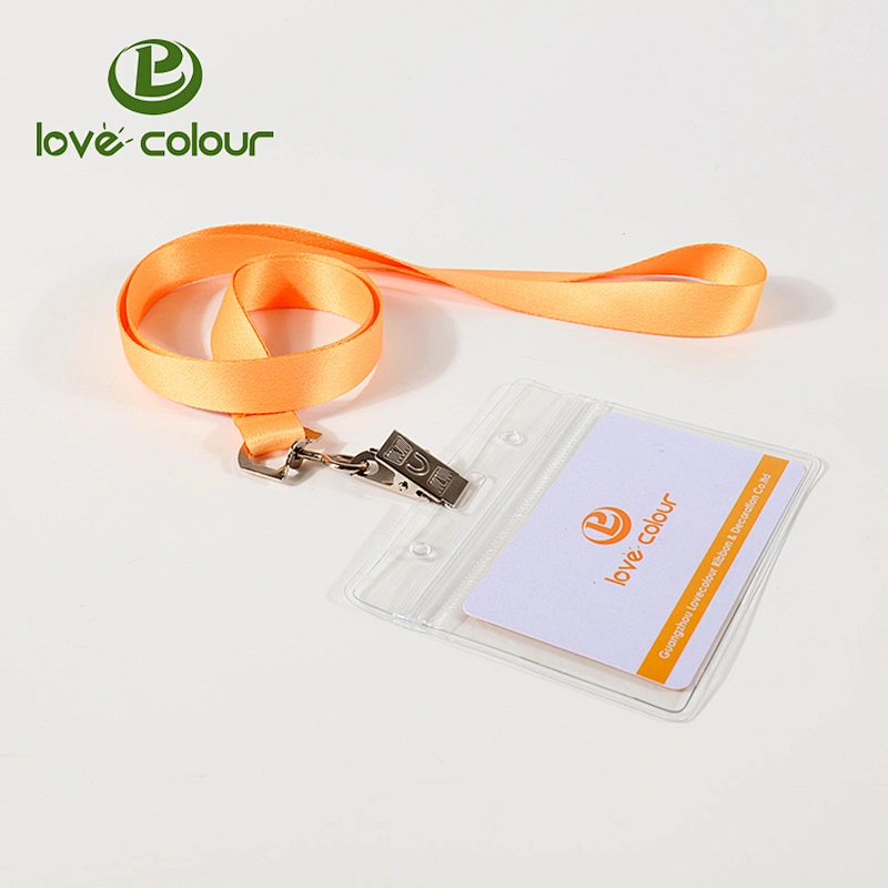 Custom Polyester Soft lanyard with ID card holder for exhibition