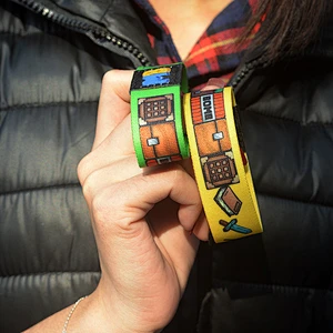 Polyester material custom events party ticket elastic wristband