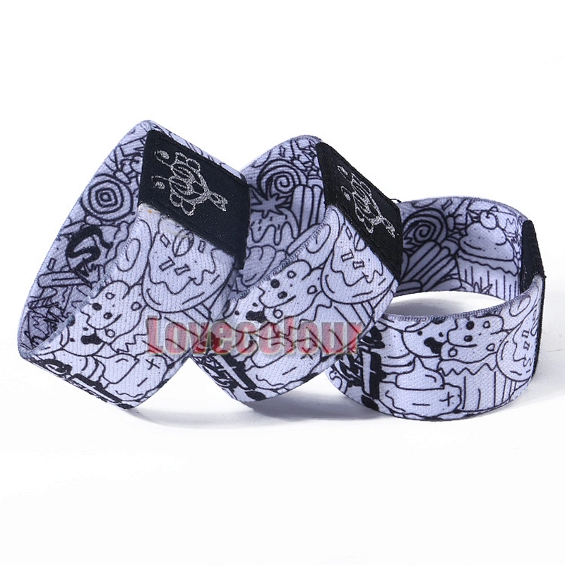 Custom polyester stretch adjustable elastic nfc wristband strap