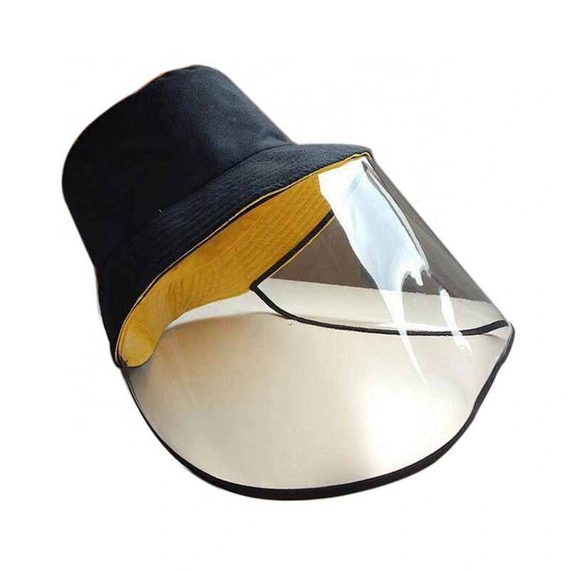 Cotton bucket hats with transparent face shield