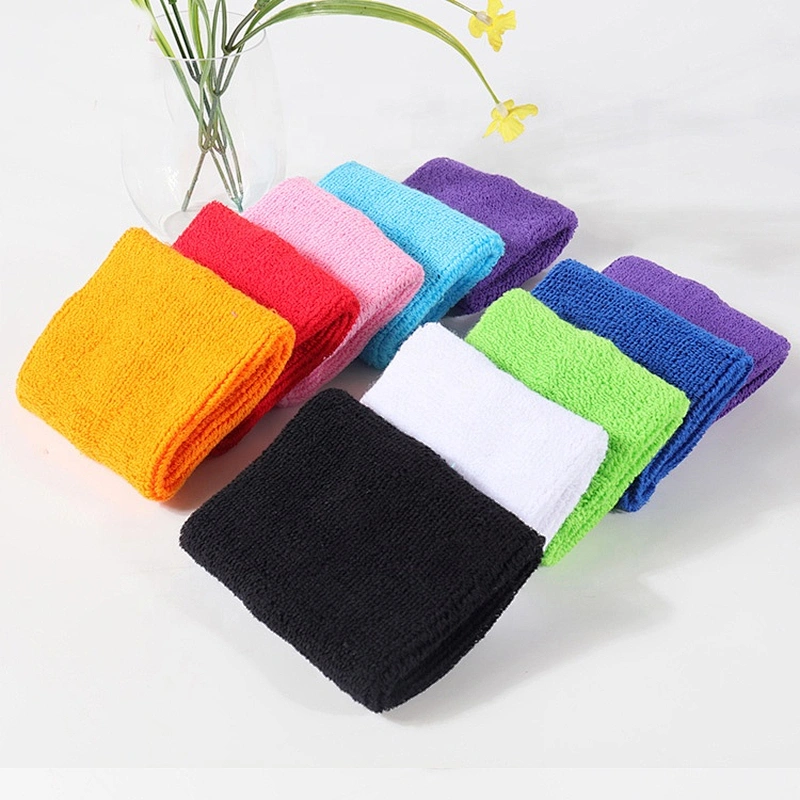 High quality factory custom embroidered terry cotton sweatband wristband