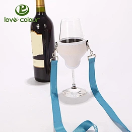 Factory direct sale high quality wine glass holder necklace lanyard