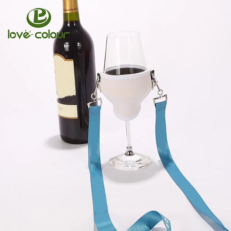 Factory direct sale high quality wine glass holder necklace lanyard