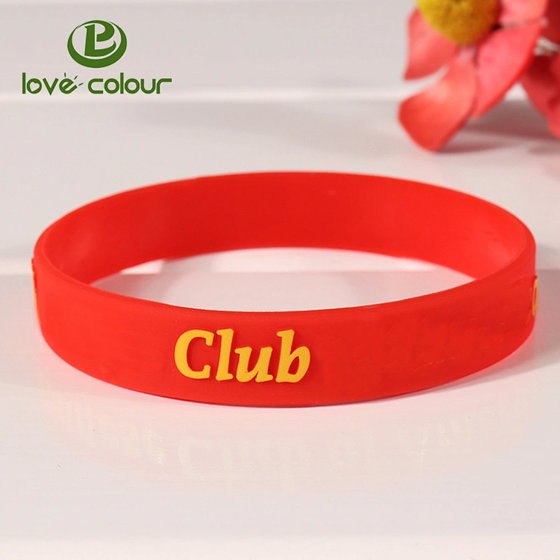 Custom your words by debossed and embossed silicone wristbands for promotion